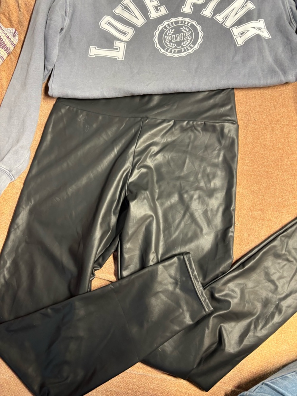 Black Faux Leather Leggings - Picture 3 of 7